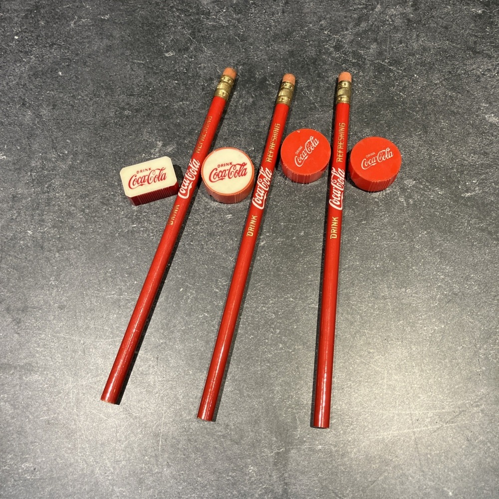 Vintage Coca-Cola Memorabilia Lot Pencils and Pencil Sharpeners  *READ*